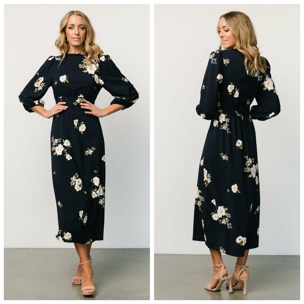 Baltic Born Floral Maxi Dress with Cream & Yellow Blooms